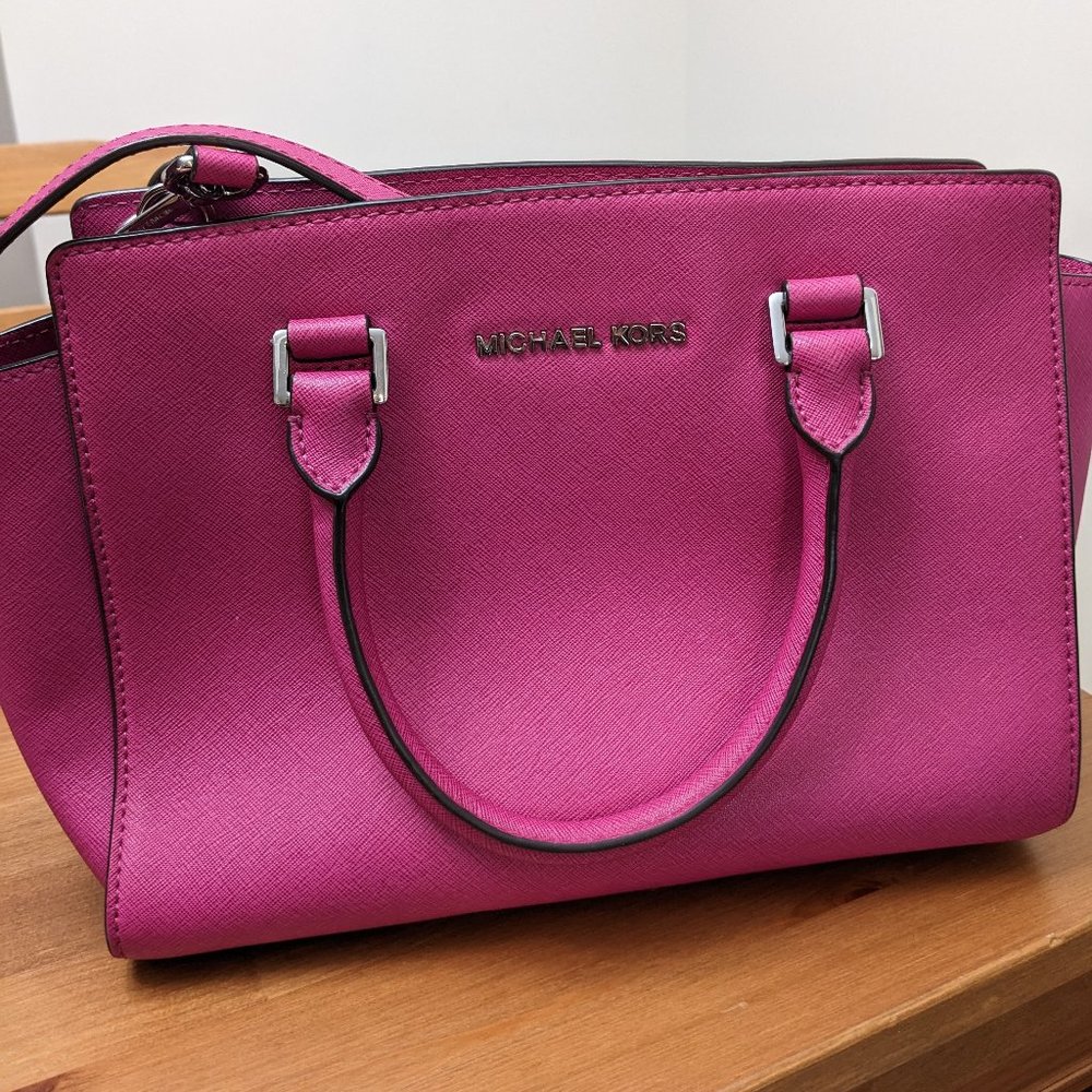 Michael Kors Medium Pink Zip-Top Satchel